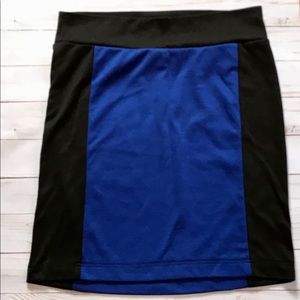Size small black and blue pencil skirt from Dots